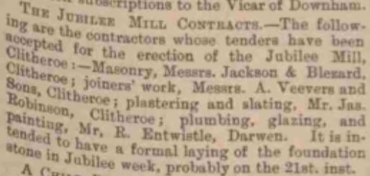 1887-06-11 Jubilee Mill - Burnley Express and Clitheroe Division Advertiser